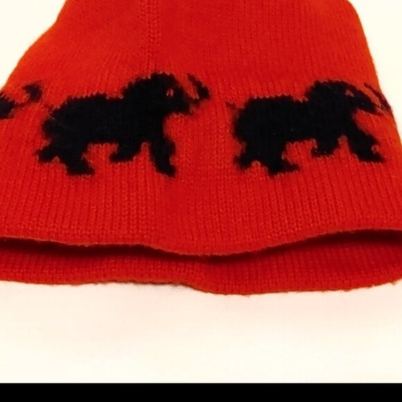VINTAGE Wool Ski Hat Elephant Chain Toque Pure Wool - Picture 3 of 6